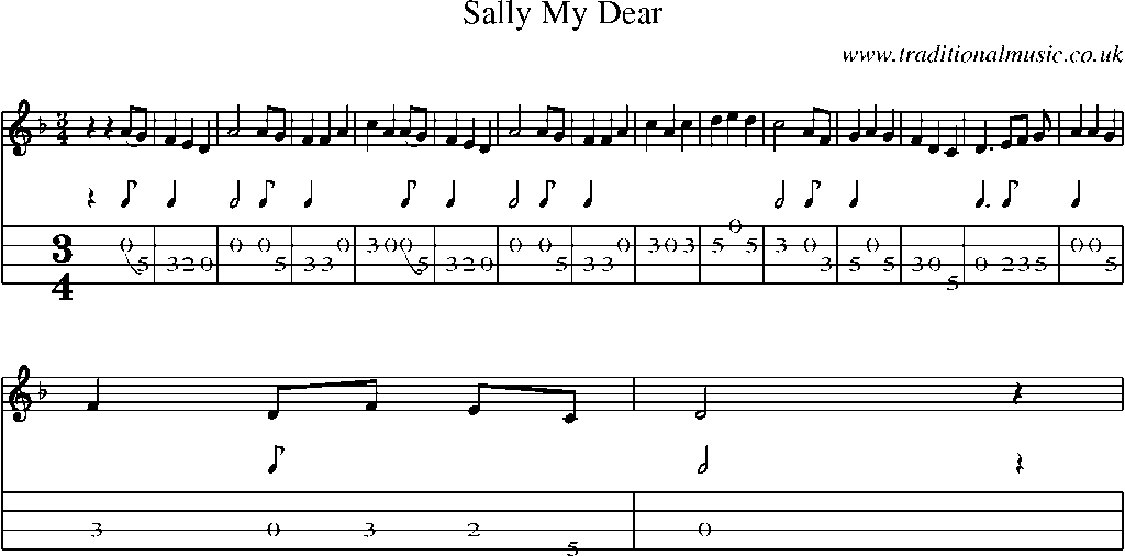 Mandolin Tab and Sheet Music for Sally My Dear
