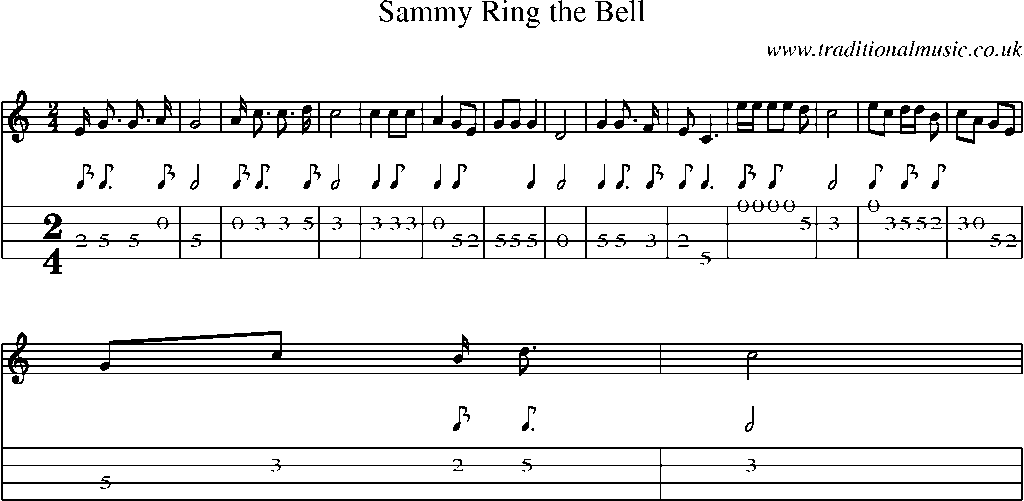 Mandolin Tab and Sheet Music for Sammy Ring The Bell
