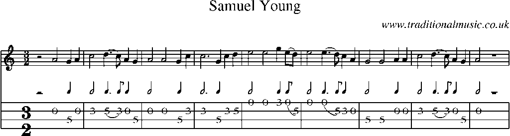 Mandolin Tab and Sheet Music for Samuel Young