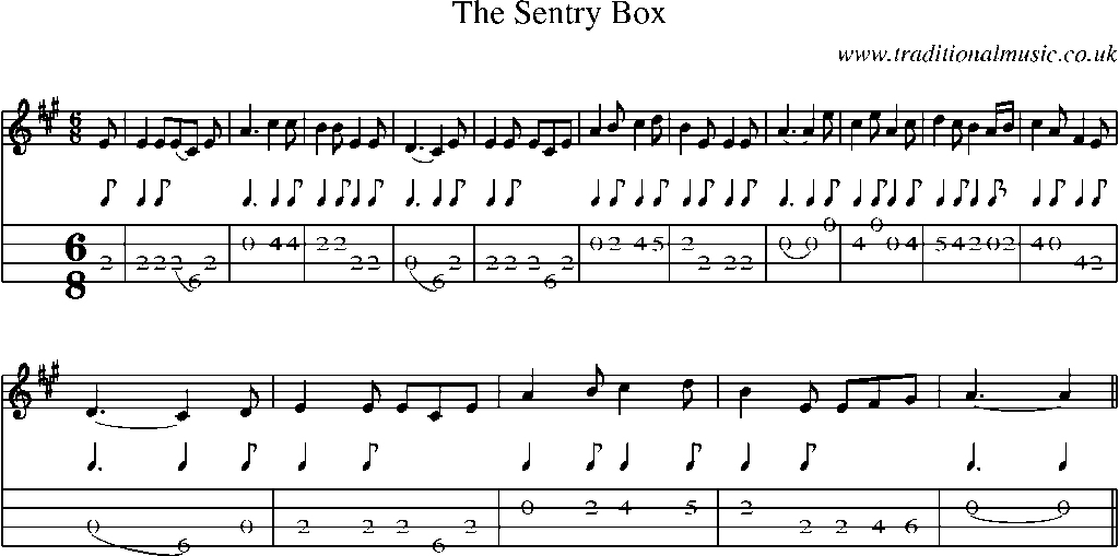 Mandolin Tab and Sheet Music for The Sentry Box