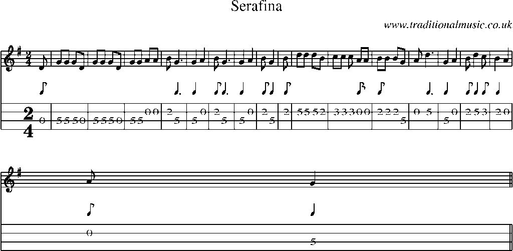 Mandolin Tab and Sheet Music for Serafina