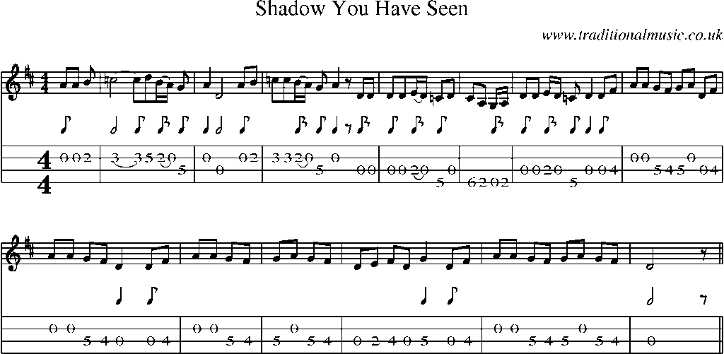 Mandolin Tab and Sheet Music for Shadow You Have Seen
