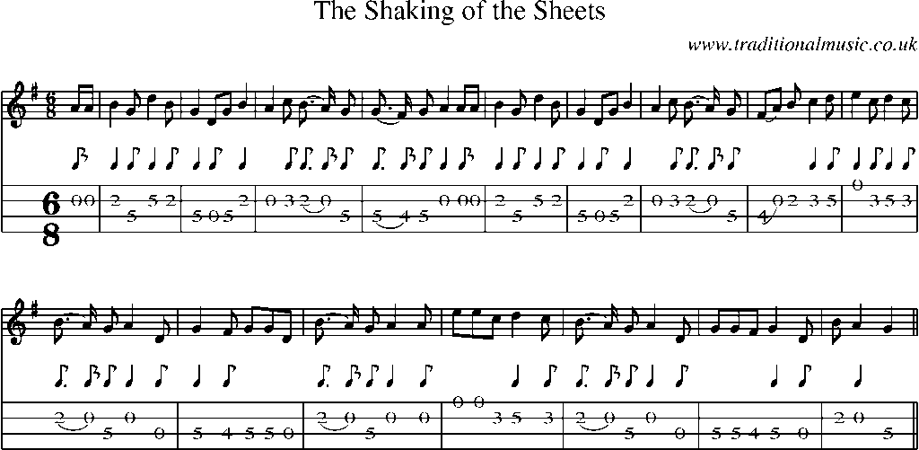 Mandolin Tab and Sheet Music for The Shaking Of The Sheets