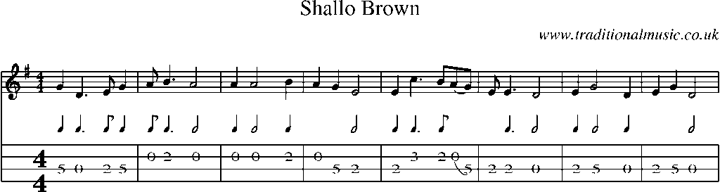 Mandolin Tab and Sheet Music for Shallo Brown