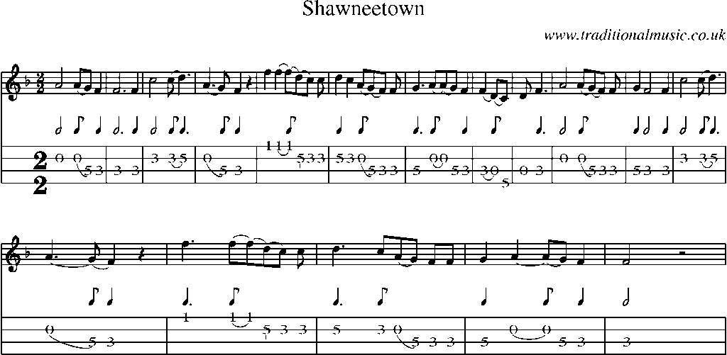 Mandolin Tab and Sheet Music for Shawneetown