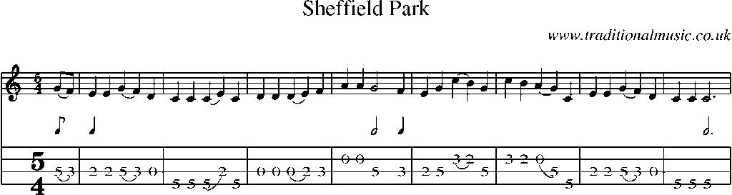 Mandolin Tab and Sheet Music for Sheffield Park