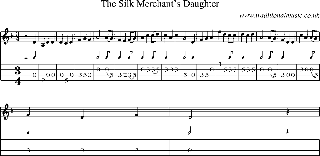 Mandolin Tab and Sheet Music for The Silk Merchant's Daughter