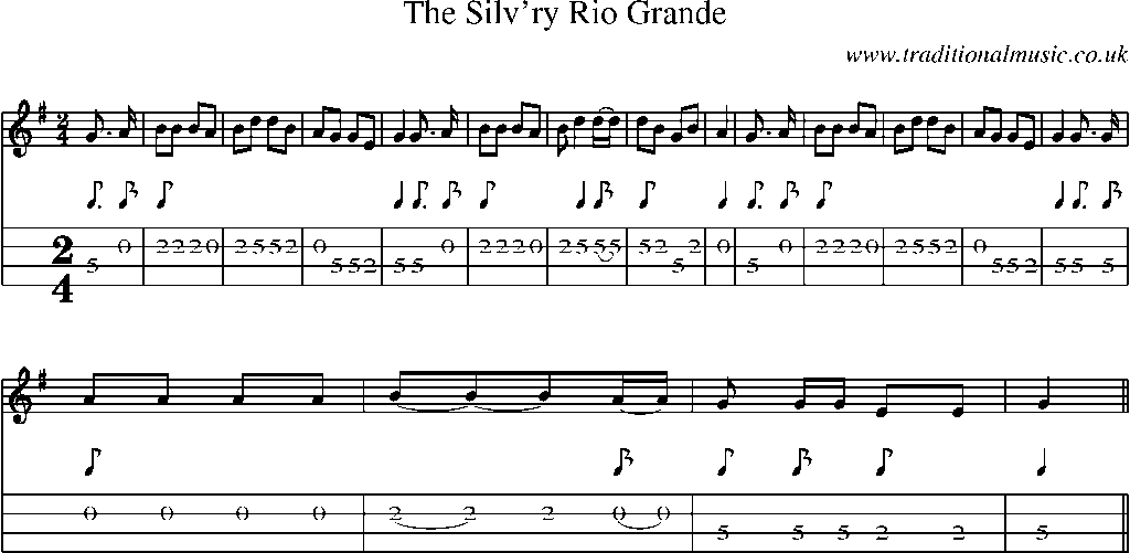 Mandolin Tab and Sheet Music for The Silv'ry Rio Grande