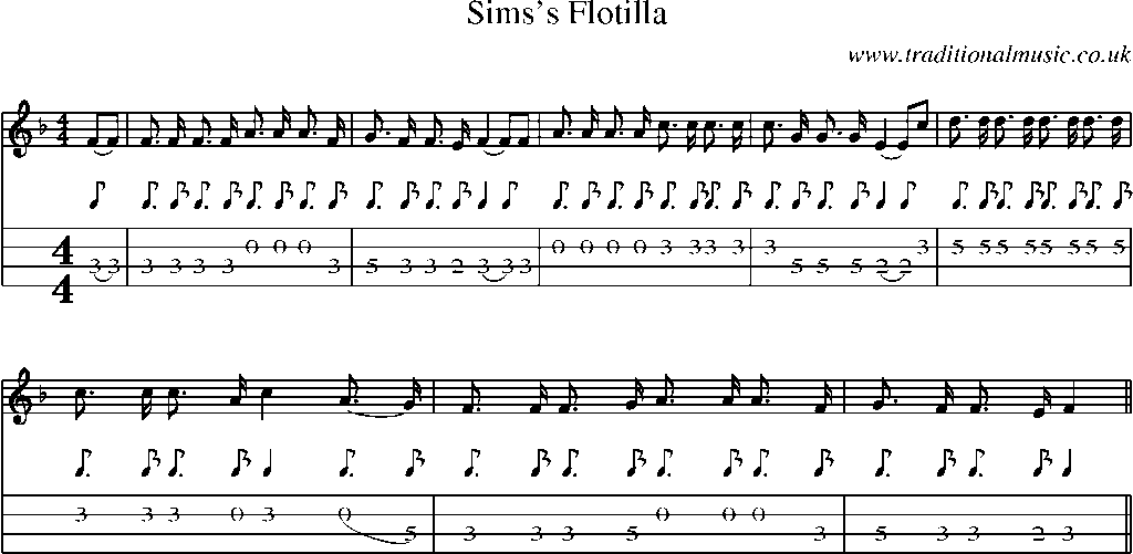 Mandolin Tab and Sheet Music for Sims's Flotilla