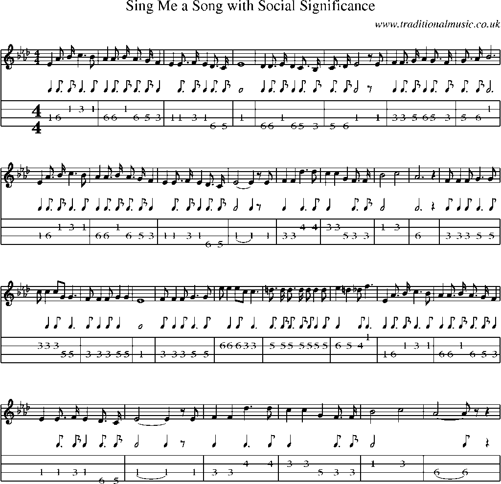 Mandolin Tab and Sheet Music for Sing Me A Song With Social Significance