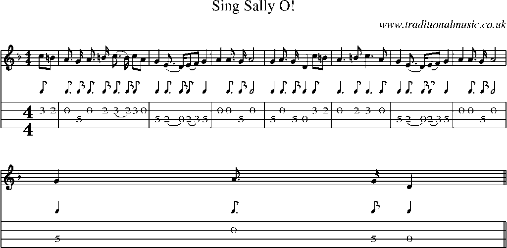 Mandolin Tab and Sheet Music for Sing Sally O!