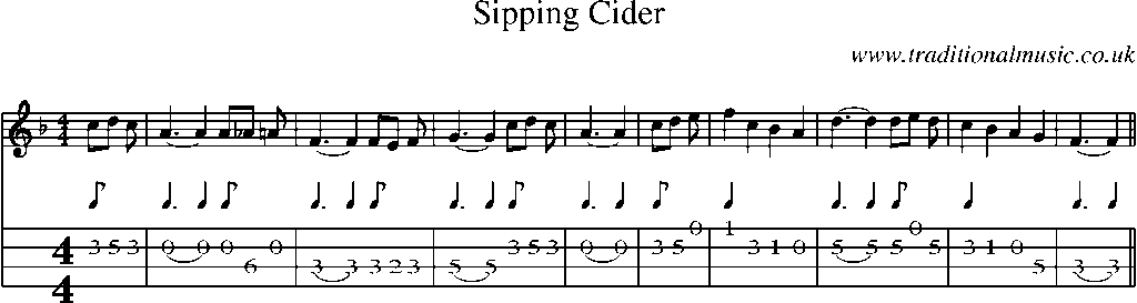 Mandolin Tab and Sheet Music for Sipping Cider