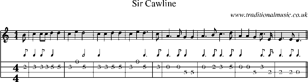 Mandolin Tab and Sheet Music for Sir Cawline