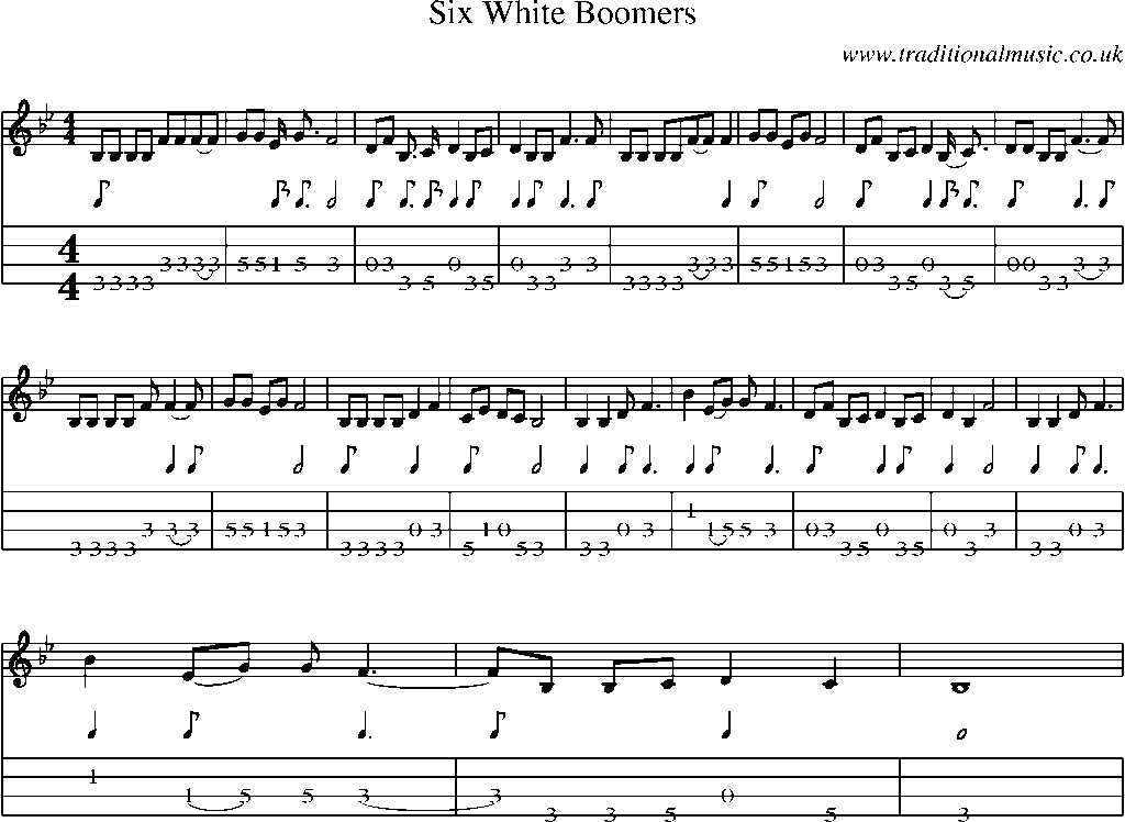 Mandolin Tab and Sheet Music for Six White Boomers(1)