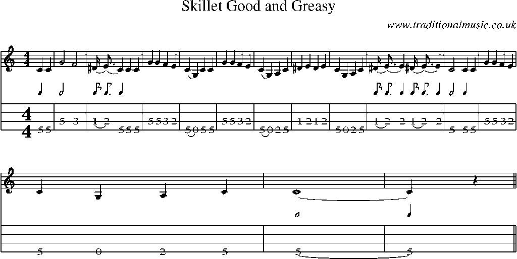 Mandolin Tab and Sheet Music for Skillet Good And Greasy