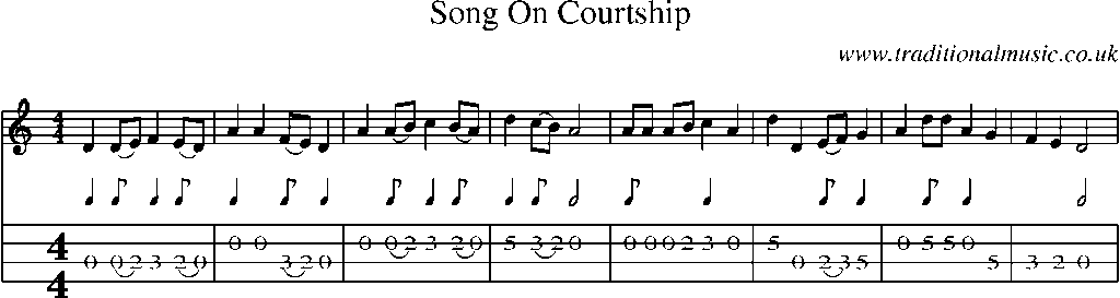 Mandolin Tab and Sheet Music for Song On Courtship