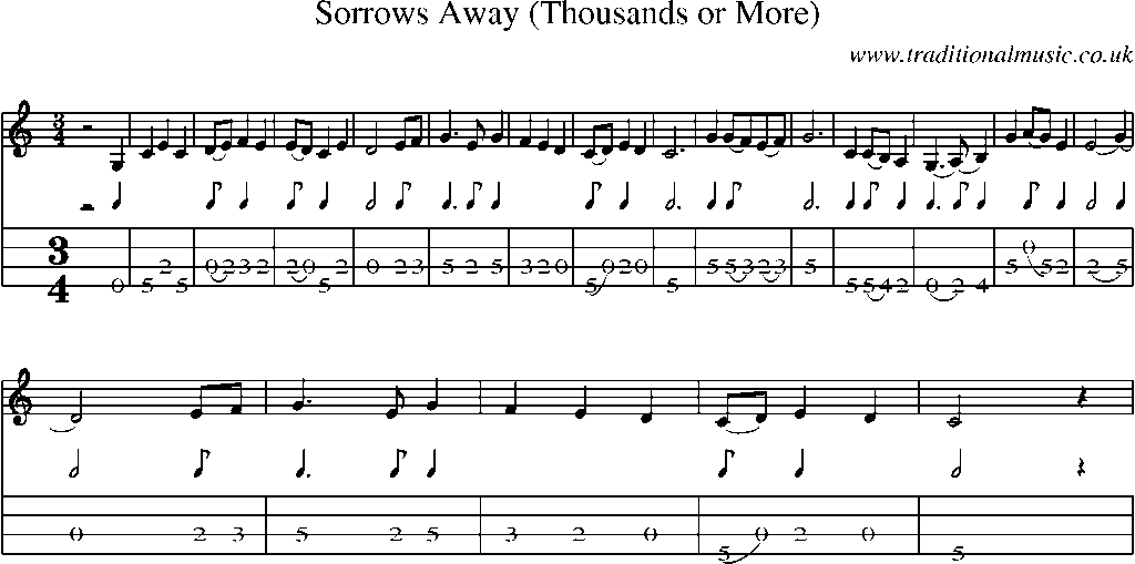 Mandolin Tab and Sheet Music for Sorrows Away (thousands Or More)