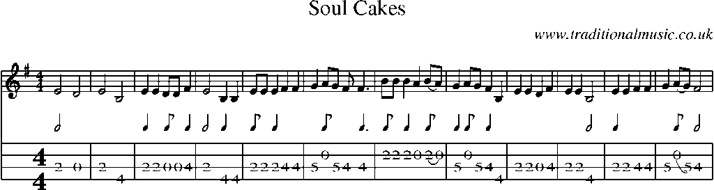 Mandolin Tab and Sheet Music for Soul Cakes