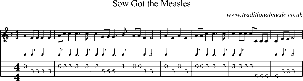 Mandolin Tab and Sheet Music for Sow Got The Measles