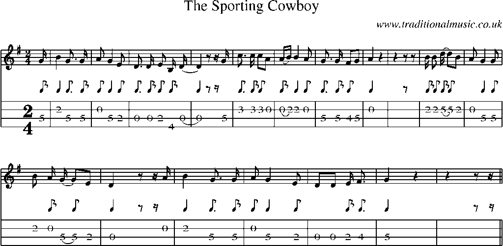 Mandolin Tab and Sheet Music for The Sporting Cowboy