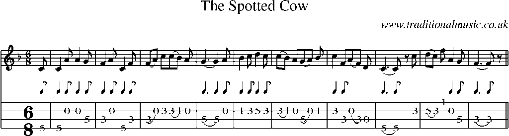 Mandolin Tab and Sheet Music for The Spotted Cow