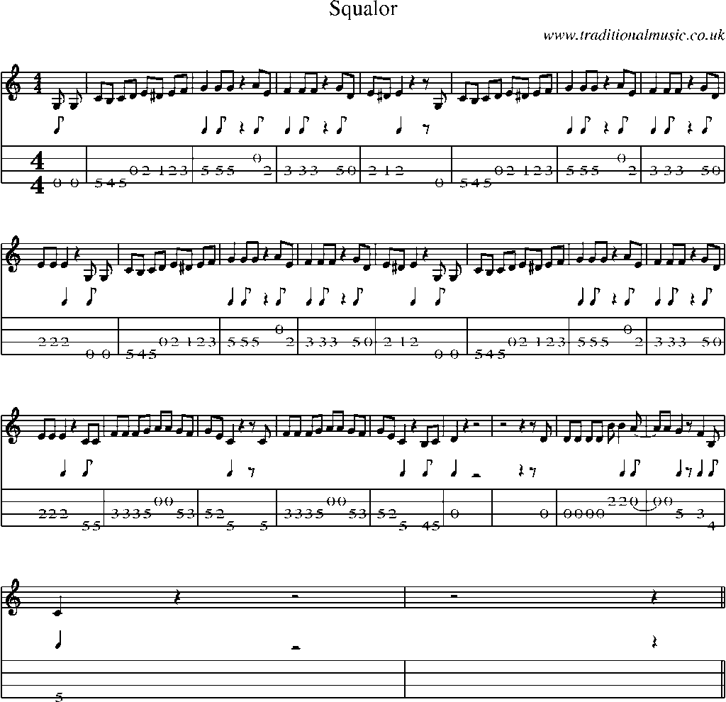Mandolin Tab and Sheet Music for Squalor