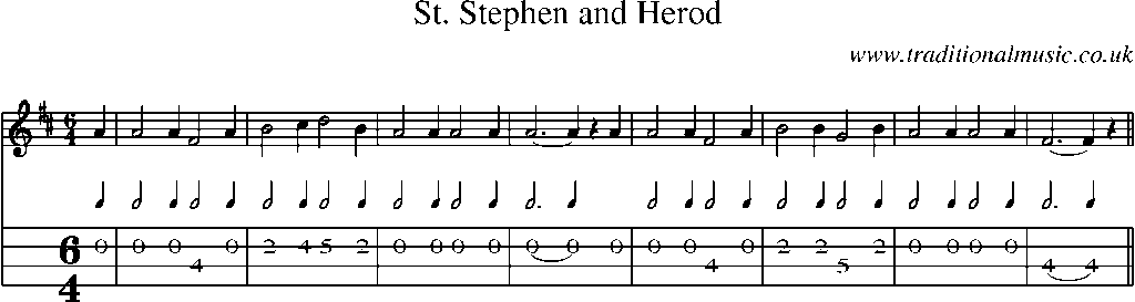 Mandolin Tab and Sheet Music for St. Stephen And Herod