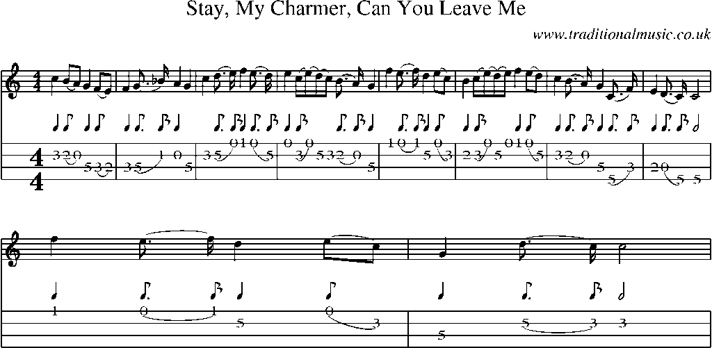 Mandolin Tab and Sheet Music for Stay, My Charmer, Can You Leave Me