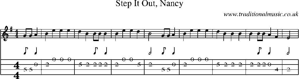 Mandolin Tab and Sheet Music for Step It Out, Nancy