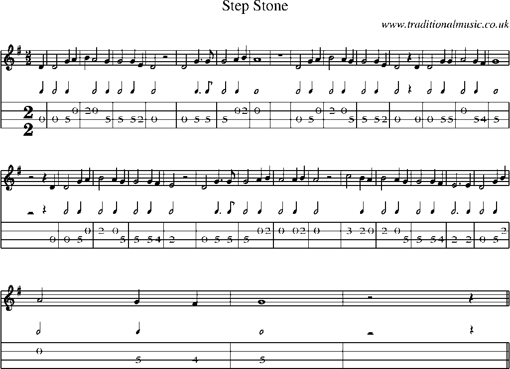 Mandolin Tab and Sheet Music for Step Stone