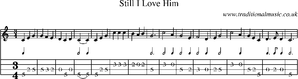 Mandolin Tab and Sheet Music for Still I Love Him