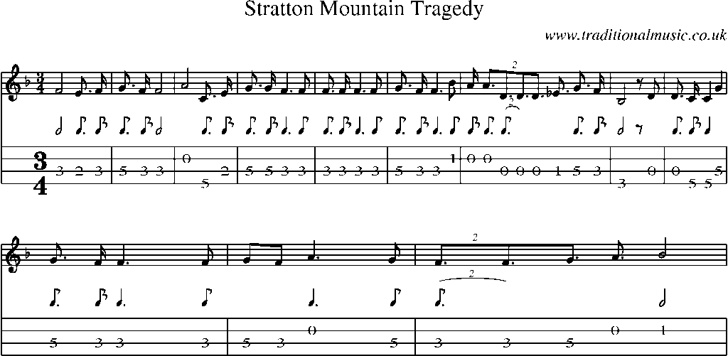 Mandolin Tab and Sheet Music for Stratton Mountain Tragedy