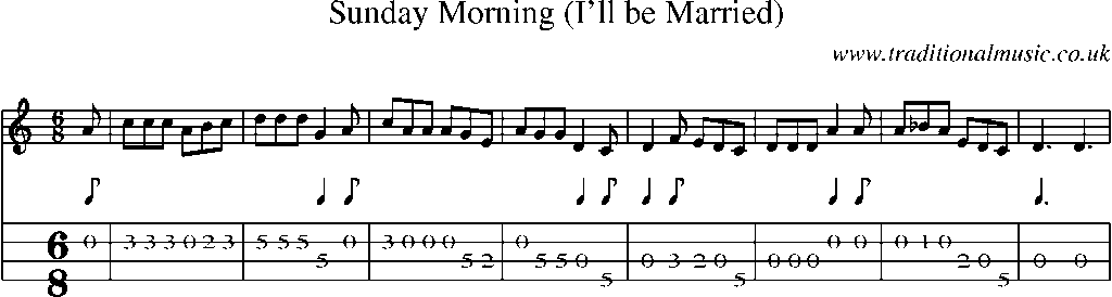 Mandolin Tab and Sheet Music for Sunday Morning (i'll Be Married)