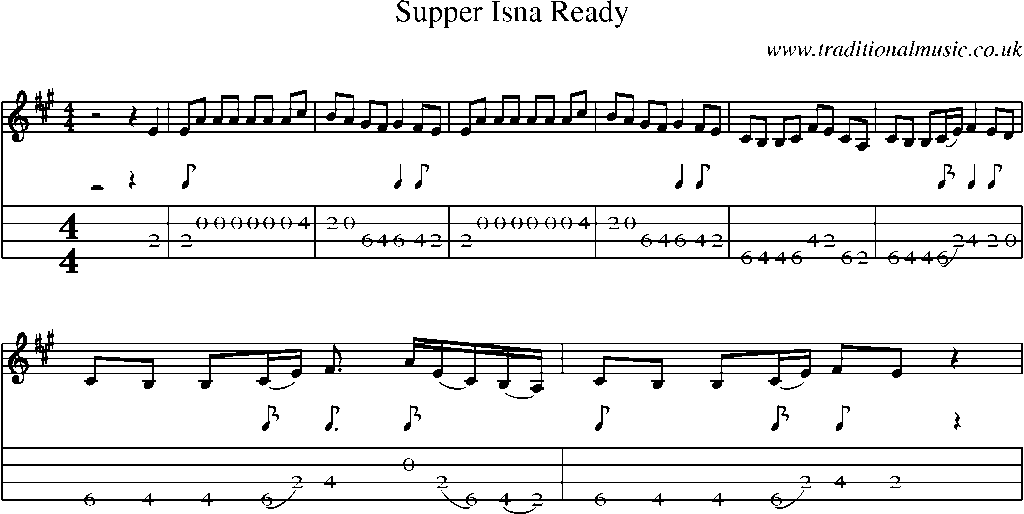 Mandolin Tab and Sheet Music for Supper Isna Ready