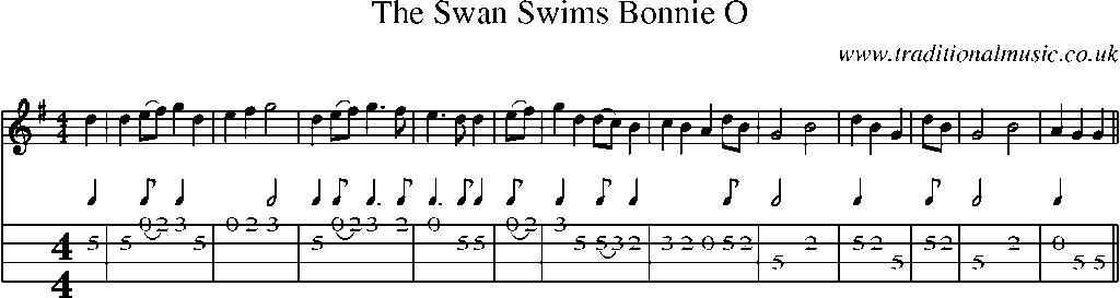 Mandolin Tab and Sheet Music for The Swan Swims Bonnie O