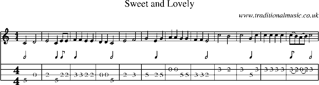 Mandolin Tab and Sheet Music for Sweet And Lovely