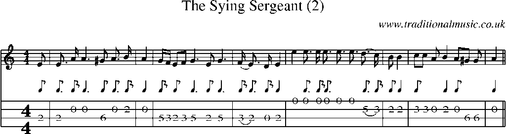 Mandolin Tab and Sheet Music for The Sying Sergeant (2)