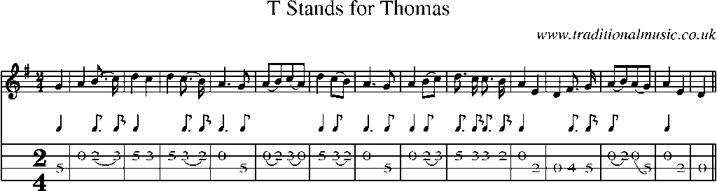 Mandolin Tab and Sheet Music for T Stands For Thomas