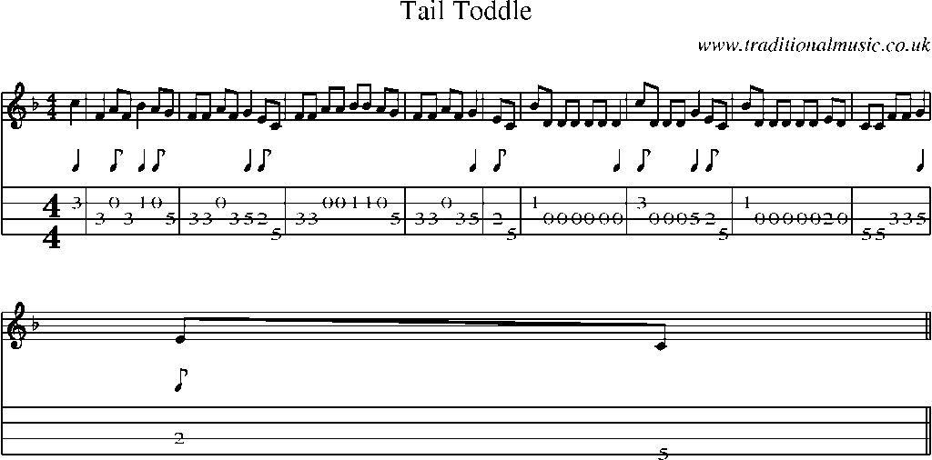 Mandolin Tab and Sheet Music for Tail Toddle