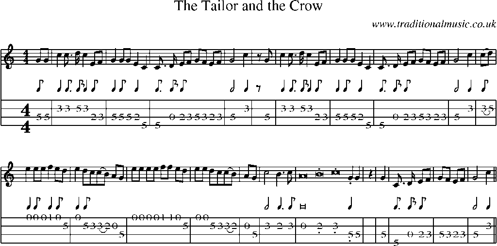 Mandolin Tab and Sheet Music for The Tailor And The Crow