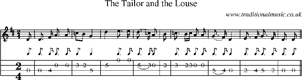 Mandolin Tab and Sheet Music for The Tailor And The Louse
