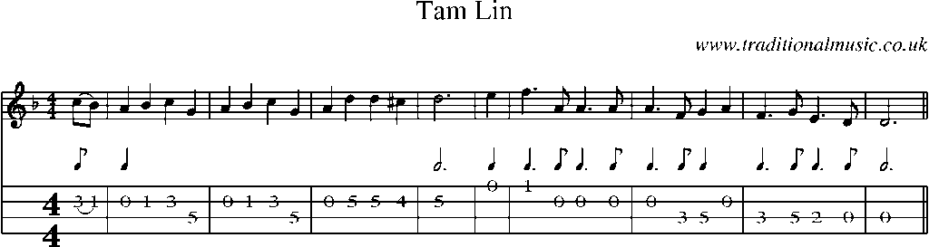 Mandolin Tab and Sheet Music for Tam Lin(1)