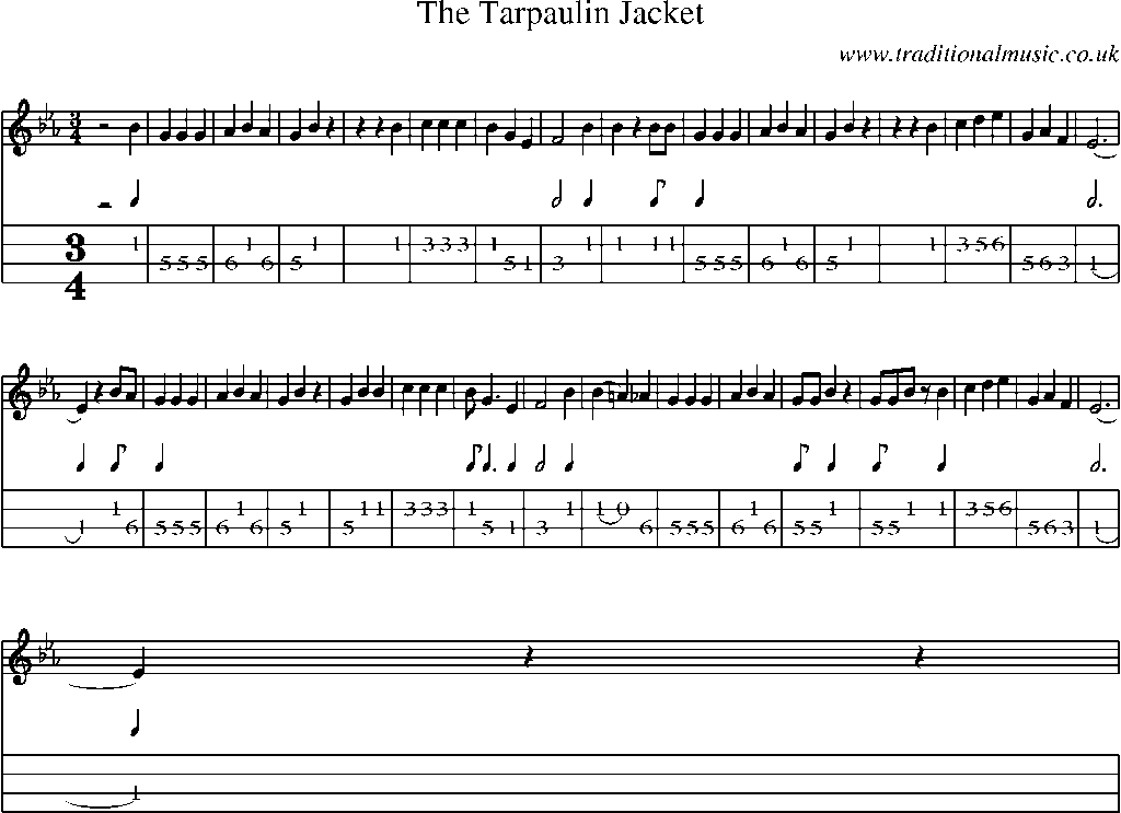 Mandolin Tab and Sheet Music for The Tarpaulin Jacket