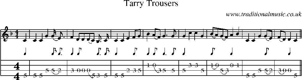 Mandolin Tab and Sheet Music for Tarry Trousers(1)