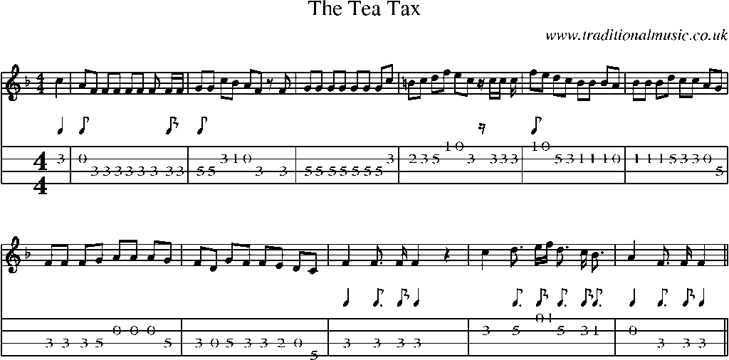 Mandolin Tab and Sheet Music for The Tea Tax