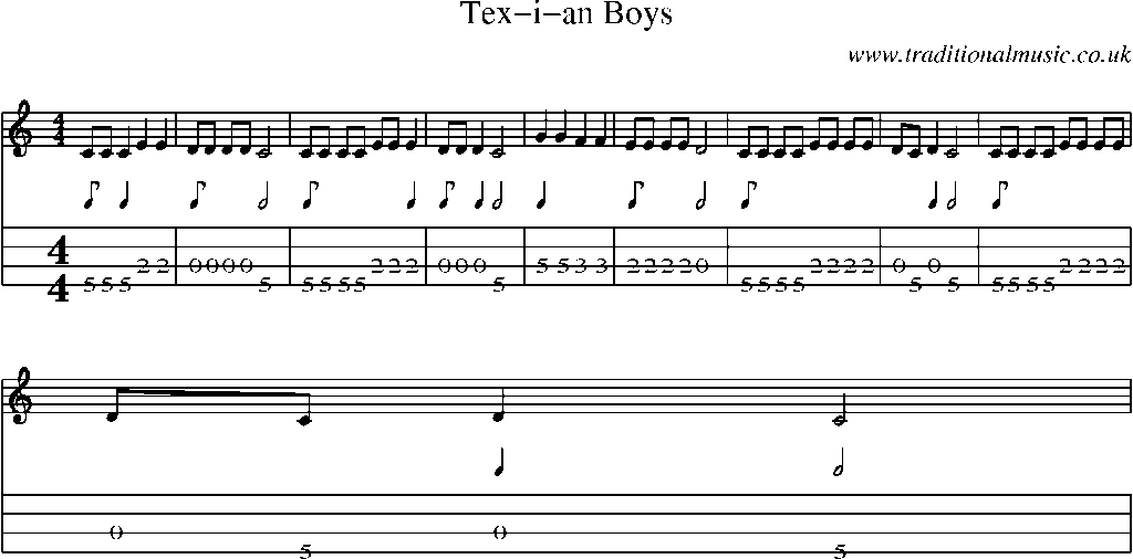 Mandolin Tab and Sheet Music for Tex-i-an Boys