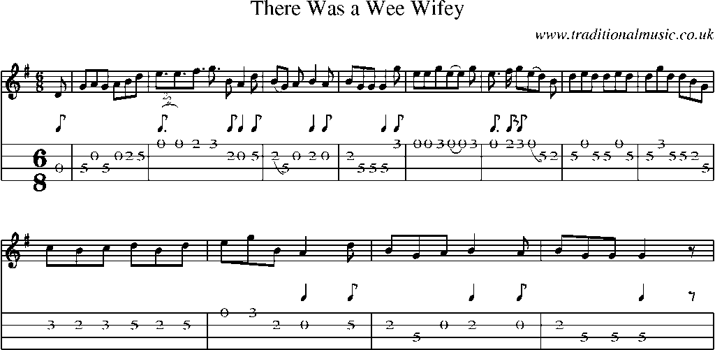 Mandolin Tab and Sheet Music for There Was A Wee Wifey