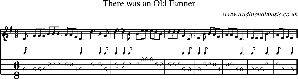 Mandolin Tab and Sheet Music for There Was An Old Farmer