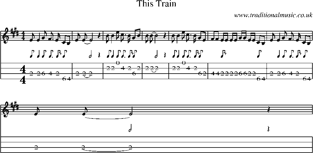 Mandolin Tab and Sheet Music for This Train