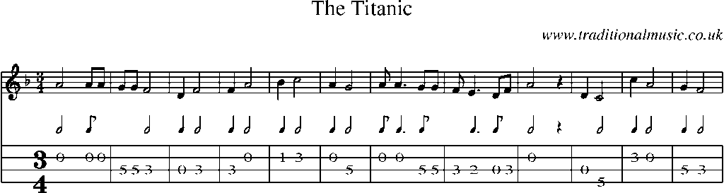 Mandolin Tab and Sheet Music for The Titanic(2)